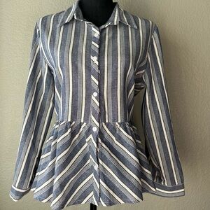 NWOT Peplum Button Down Denim Blouse